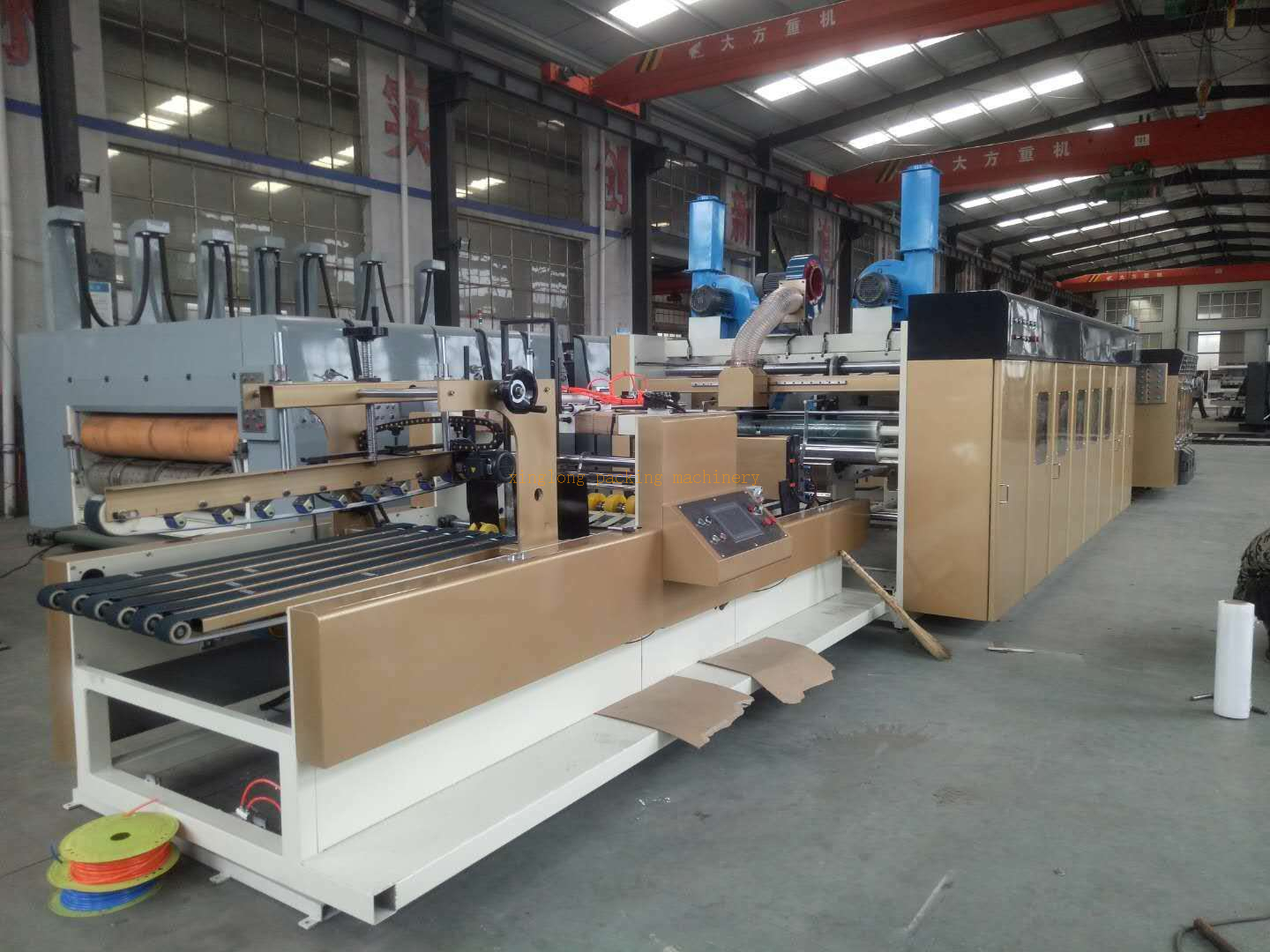 high speed Printing Slotting Die Cutting Folding Gluing Strapping in Line for carton box