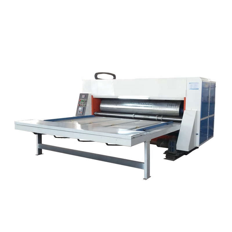 semi-automatic chain feeding corrugated carton box flexo color printing slotting rotary cutting machine
