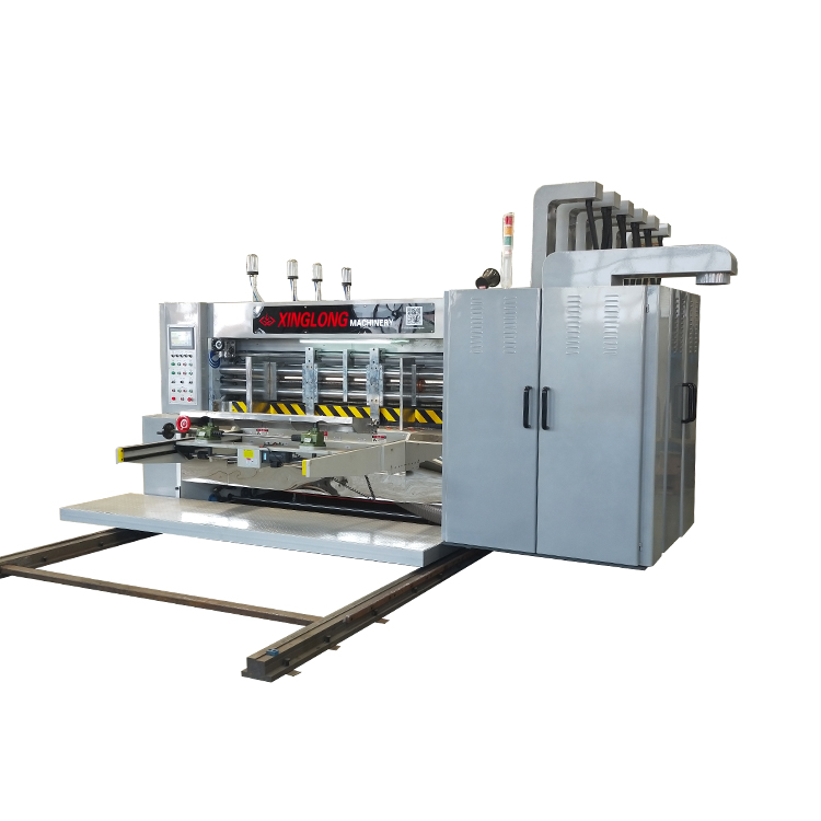 High speed four color cardboard slotting die cutting flexographic printing machine