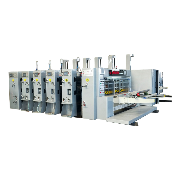 High speed four color cardboard slotting die cutting flexographic printing machine